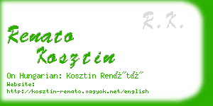 renato kosztin business card